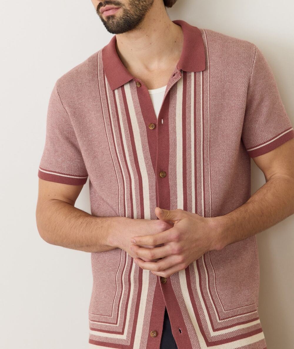 Marine Layer Ethan Sweater Button Down Shirt NWT